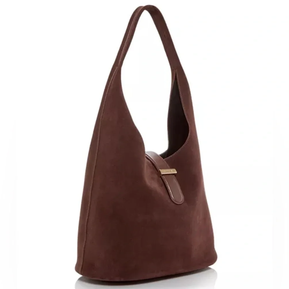 SIMKHAI Khai Suede Hobo Shoulder Bag in Cacao - Picture 5 of 17